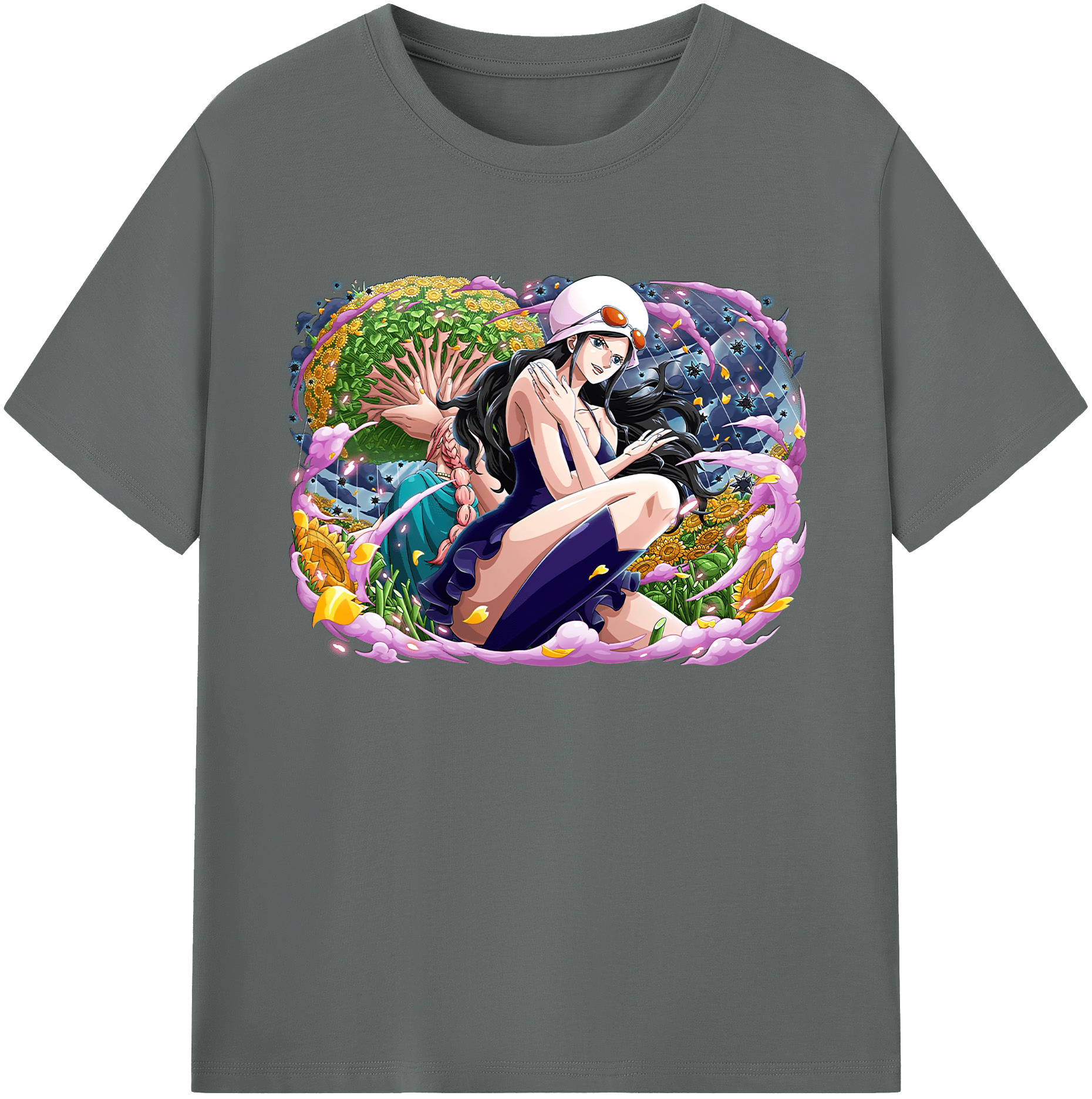 ワンピース ニコ・ロビン ONE PIECE Nico Robin 綿100％ メンズ半袖Tシャツ｜肌触りやわらか＆通気性